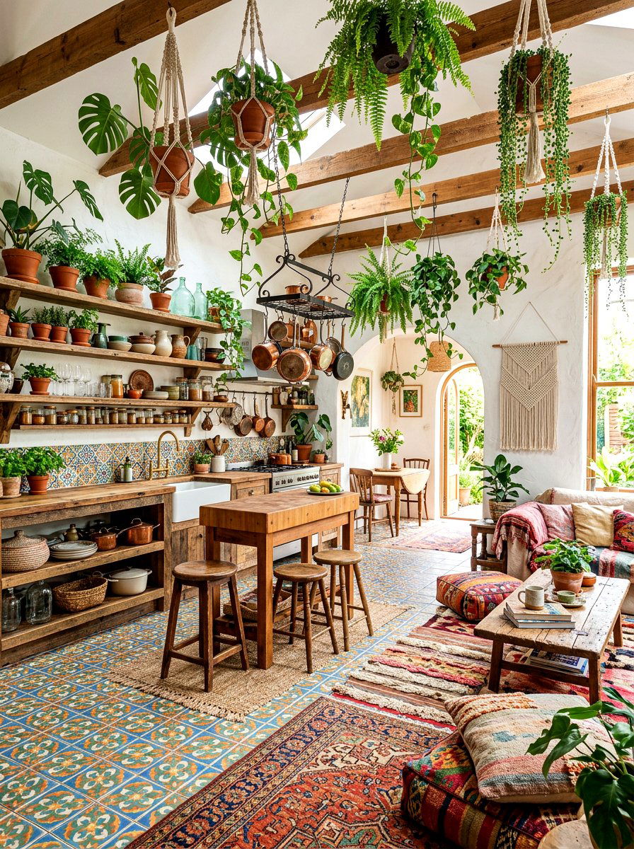 Bohemian Open Kitchen - 30 open kitchen ideas