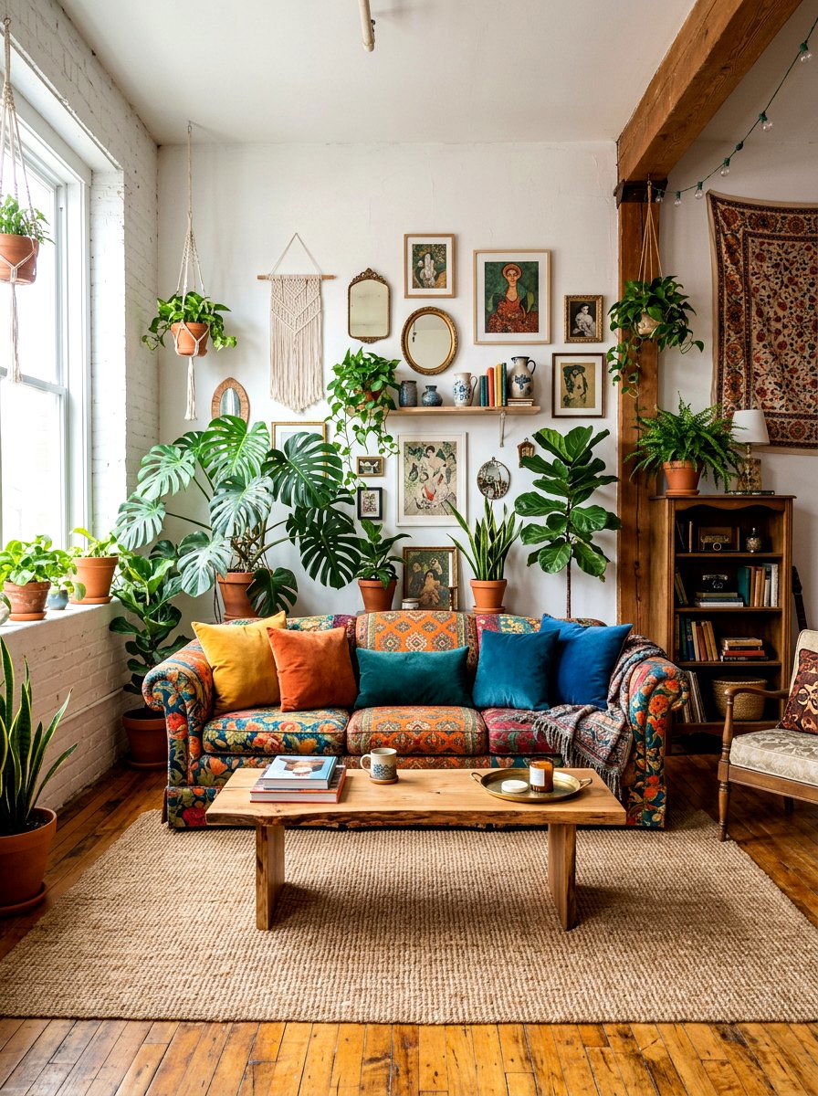 Bohemian Patterned Sofa - 30 sofa styling ideas