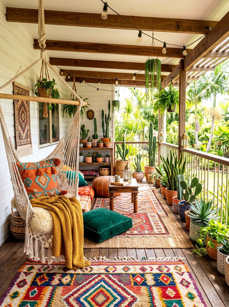 Bohemian Porch Style - 30 porch makeover ideas