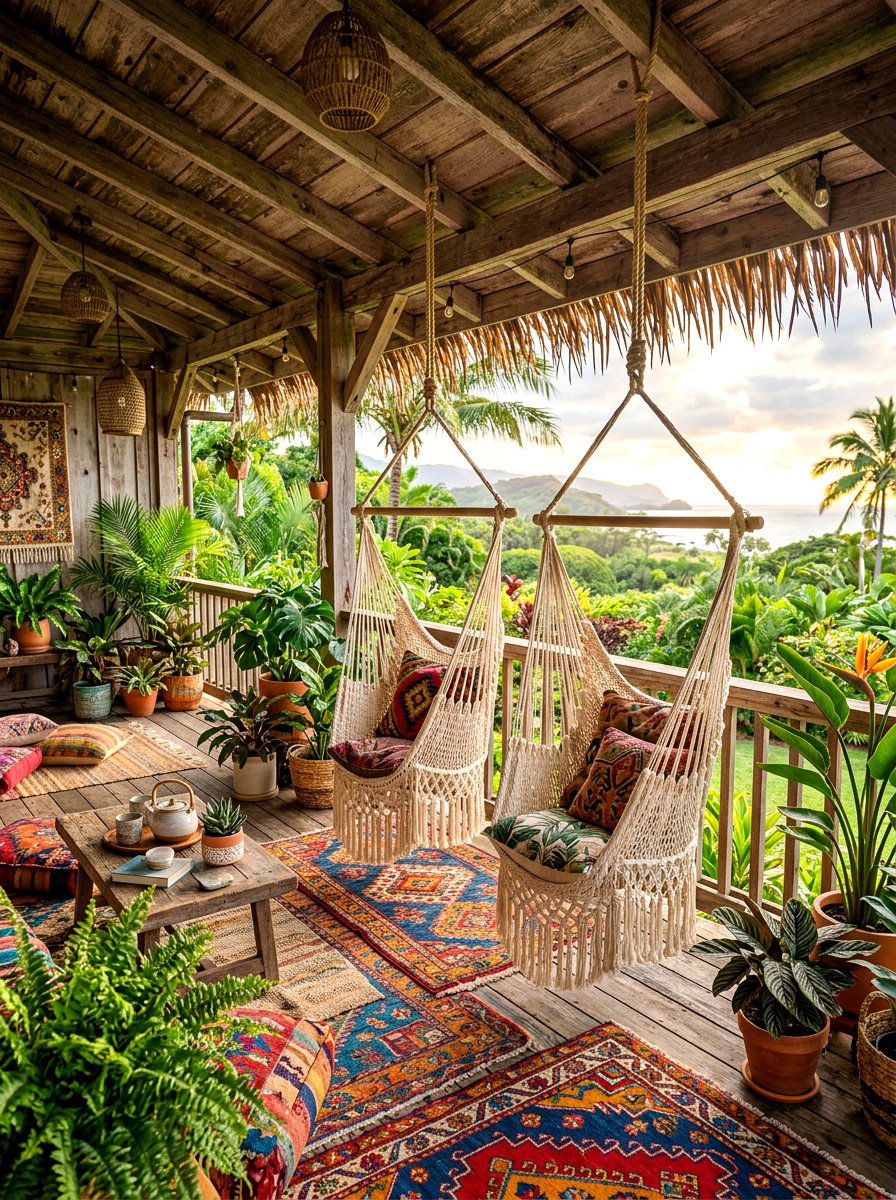 Bohemian Porch - 30 covered patio ideas