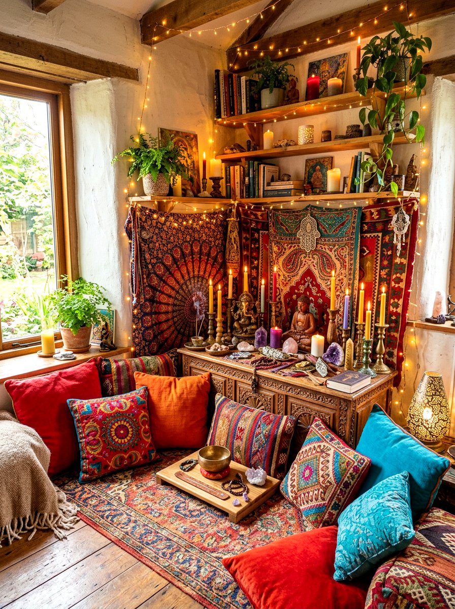 Bohemian Prayer Nook - 30 home altar ideas