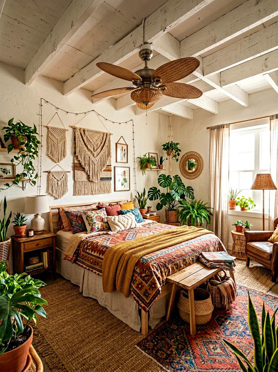 Bohemian Rattan Ceiling Fan - 30 ceiling fan ideas