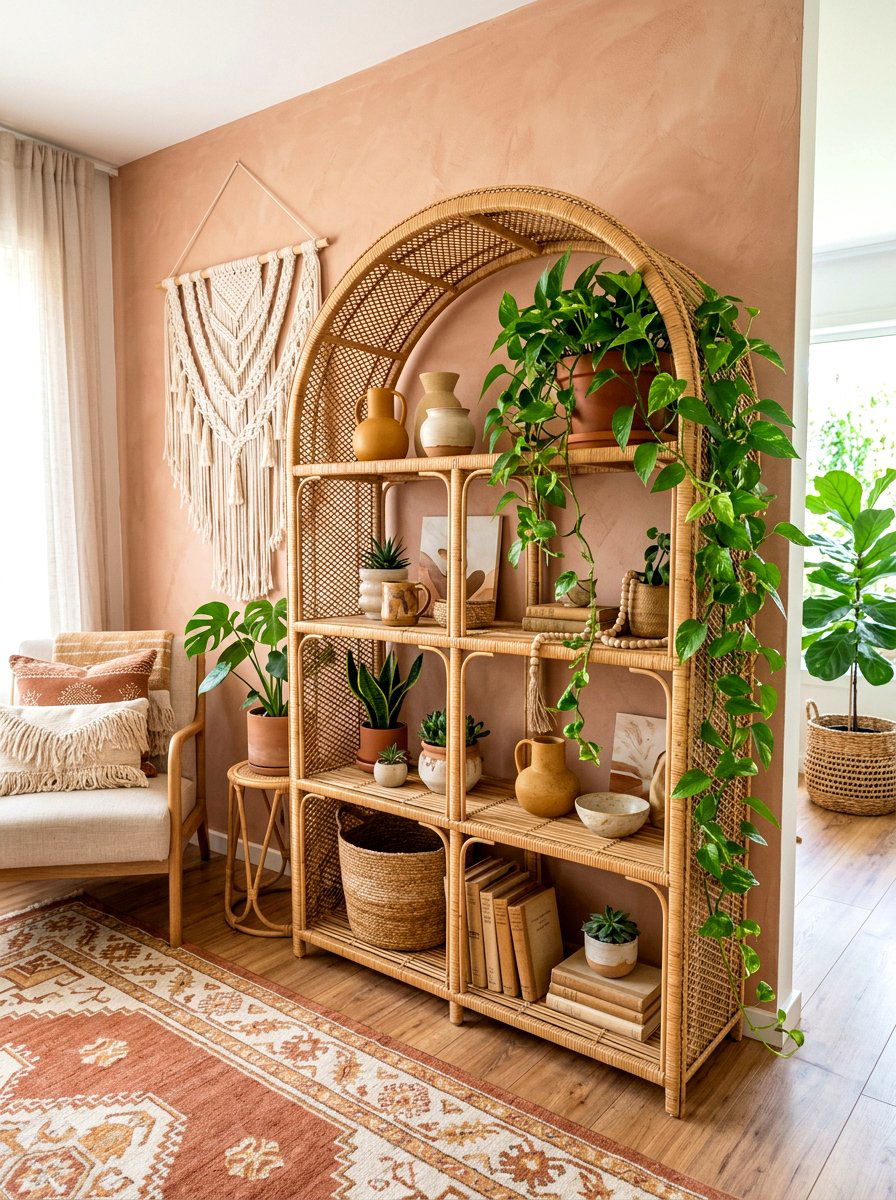 Bohemian Rattan Shelf - 30 shelf styling for Instagram ideas