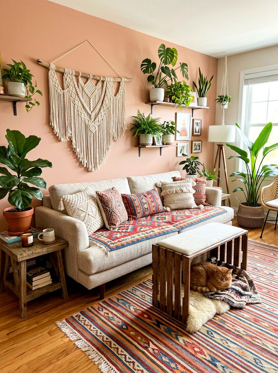 Bohemian Sofa Pet Decor - 30 pet friendly sofa styling ideas
