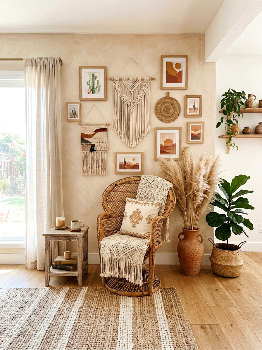 Bohemian Style Art Grouping - 30 mini salon wall apartment ideas