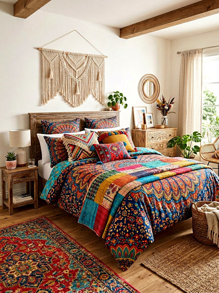 Bohemian Style Bedding - 30 guest room bedding ideas