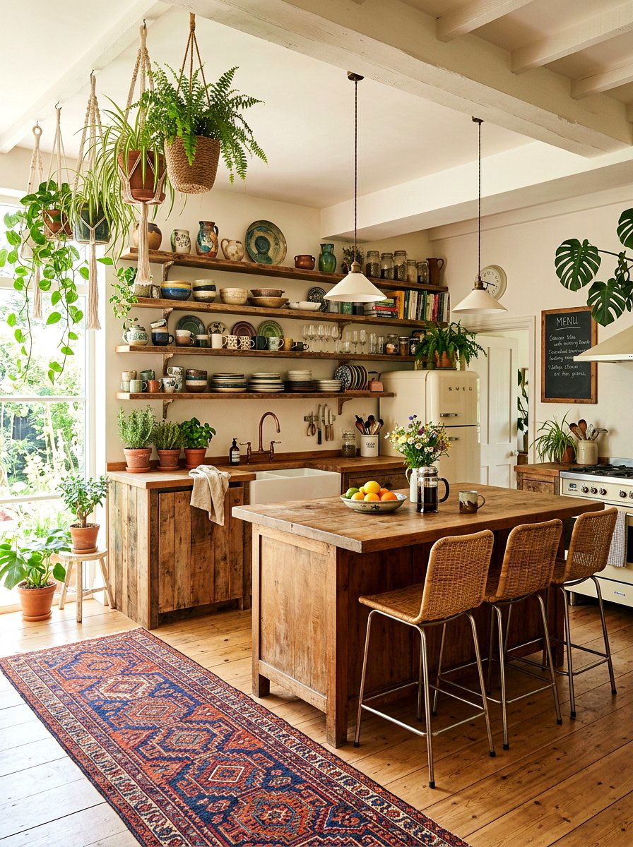 Bohemian Style Kitchen - 30 eclectic home decor ideas