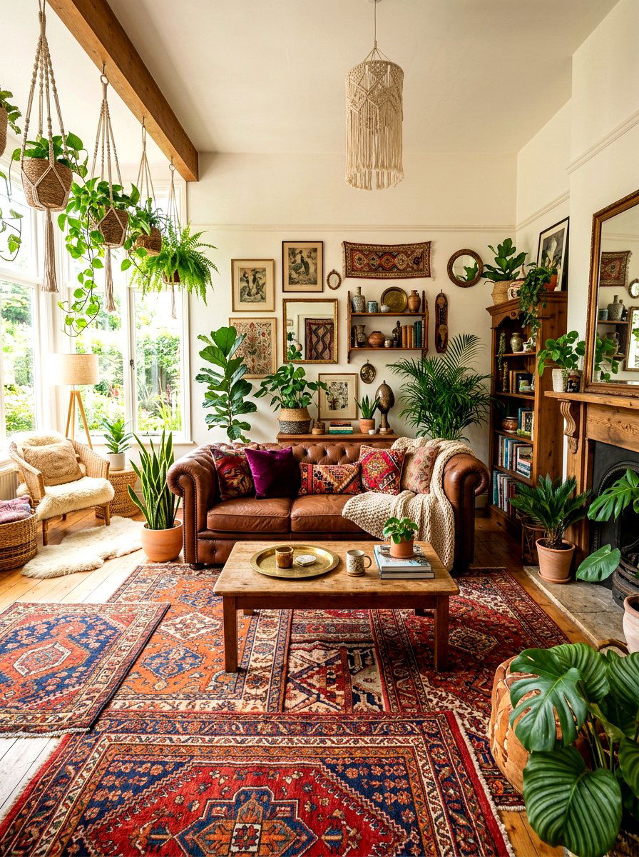 Bohemian Style Living Room - 30 apartment living room ideas