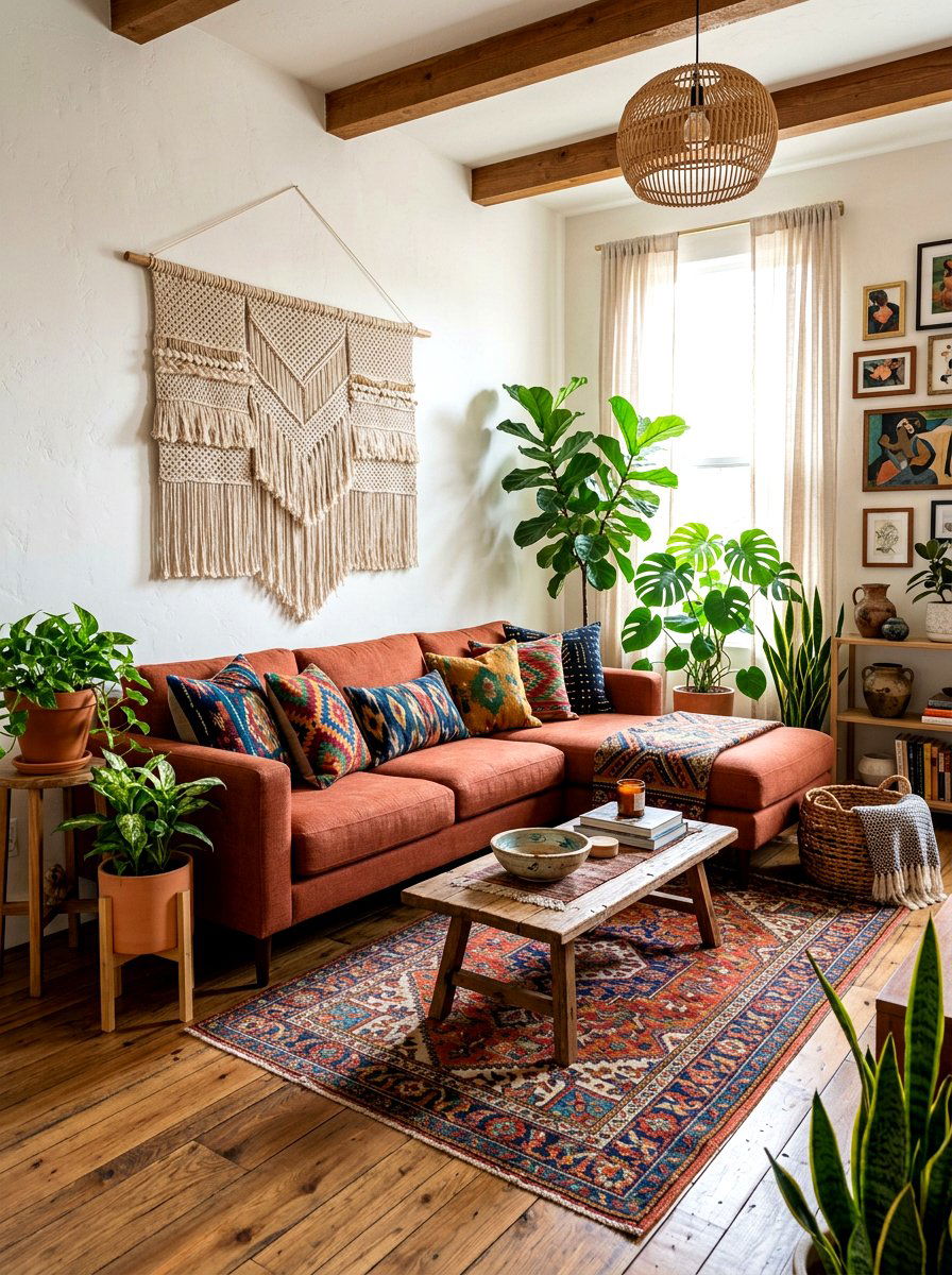 Bohemian Style Sectional Setup - 30 sofa chaise layout ideas