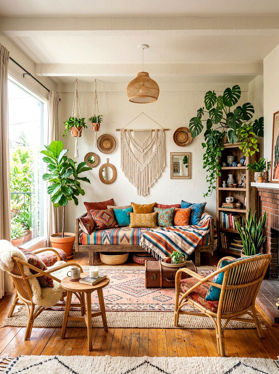 Bohemian Style Sitting Room - 30 sofa bed room ideas