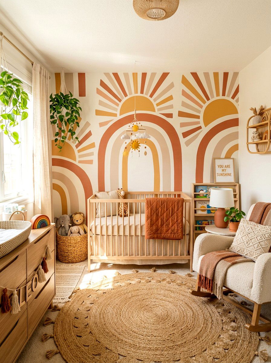 Bohemian Sun Arch Wallpaper - 30 renter friendly wallpaper ideas aesthetic
