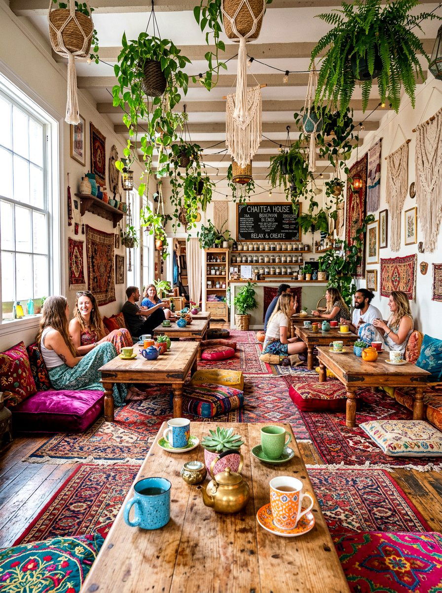 Bohemian Tea Room - 30 tea party dining room ideas