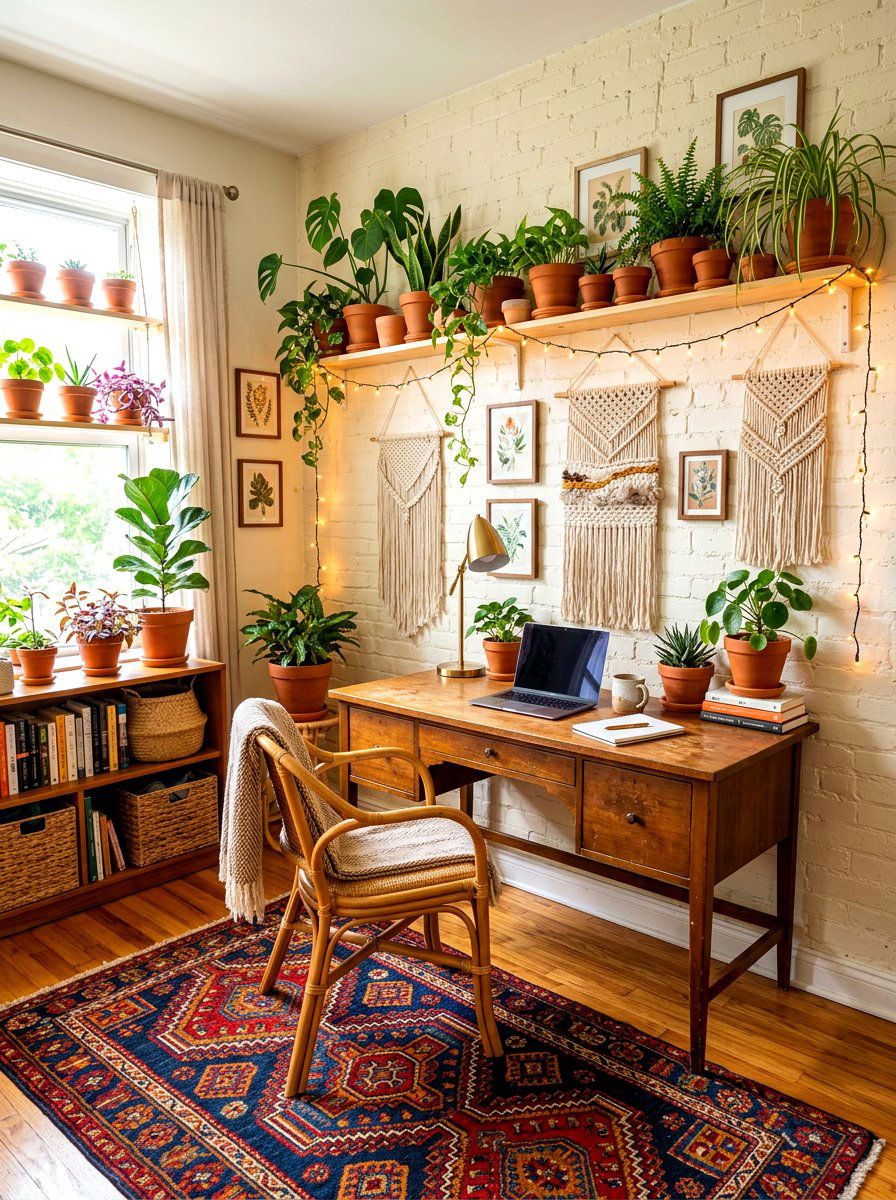 Bohemian Workspace Decor - 30 home office decor ideas