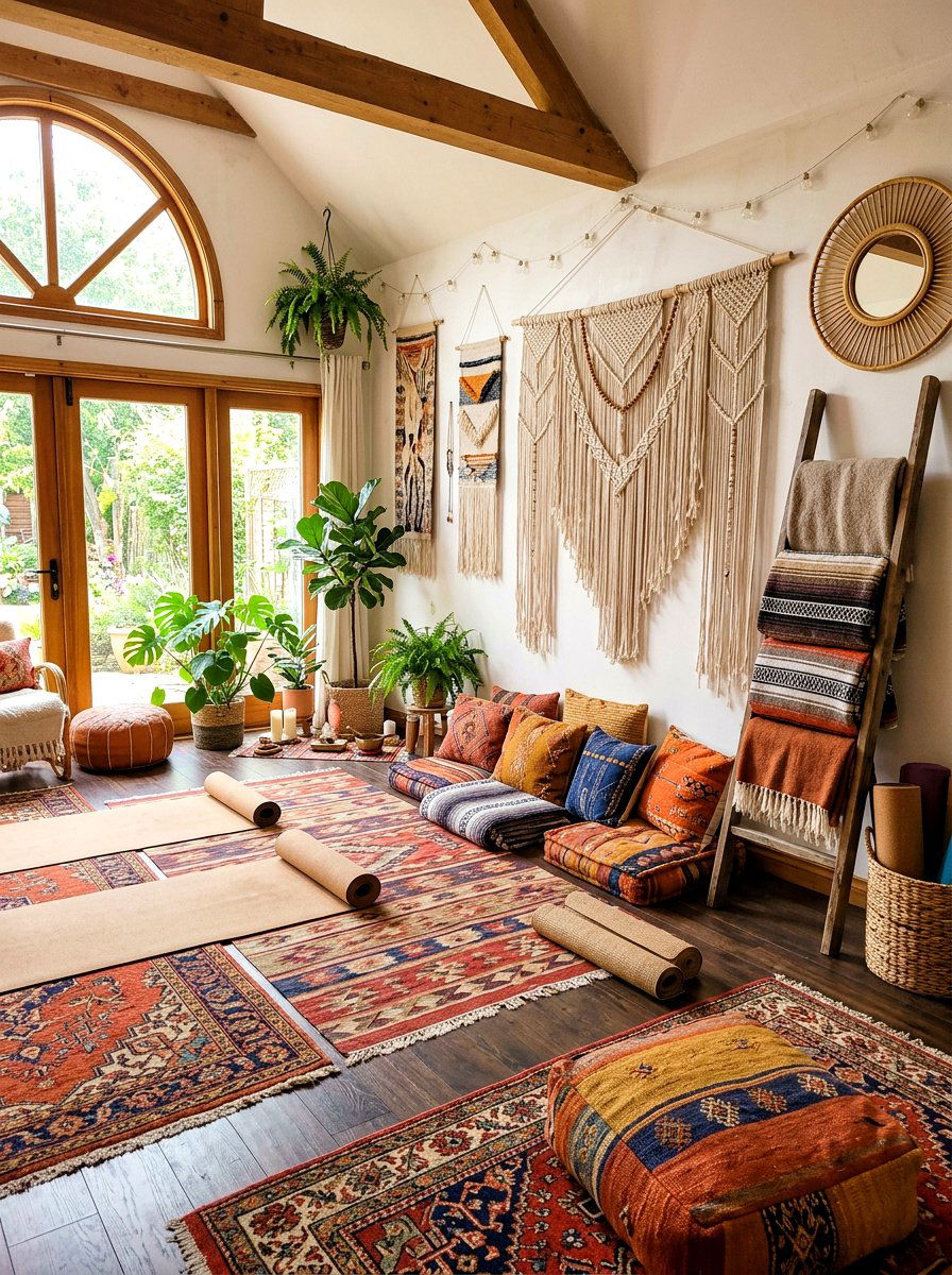 Bohemian Yoga Sanctuary - 30 yoga room ideas
