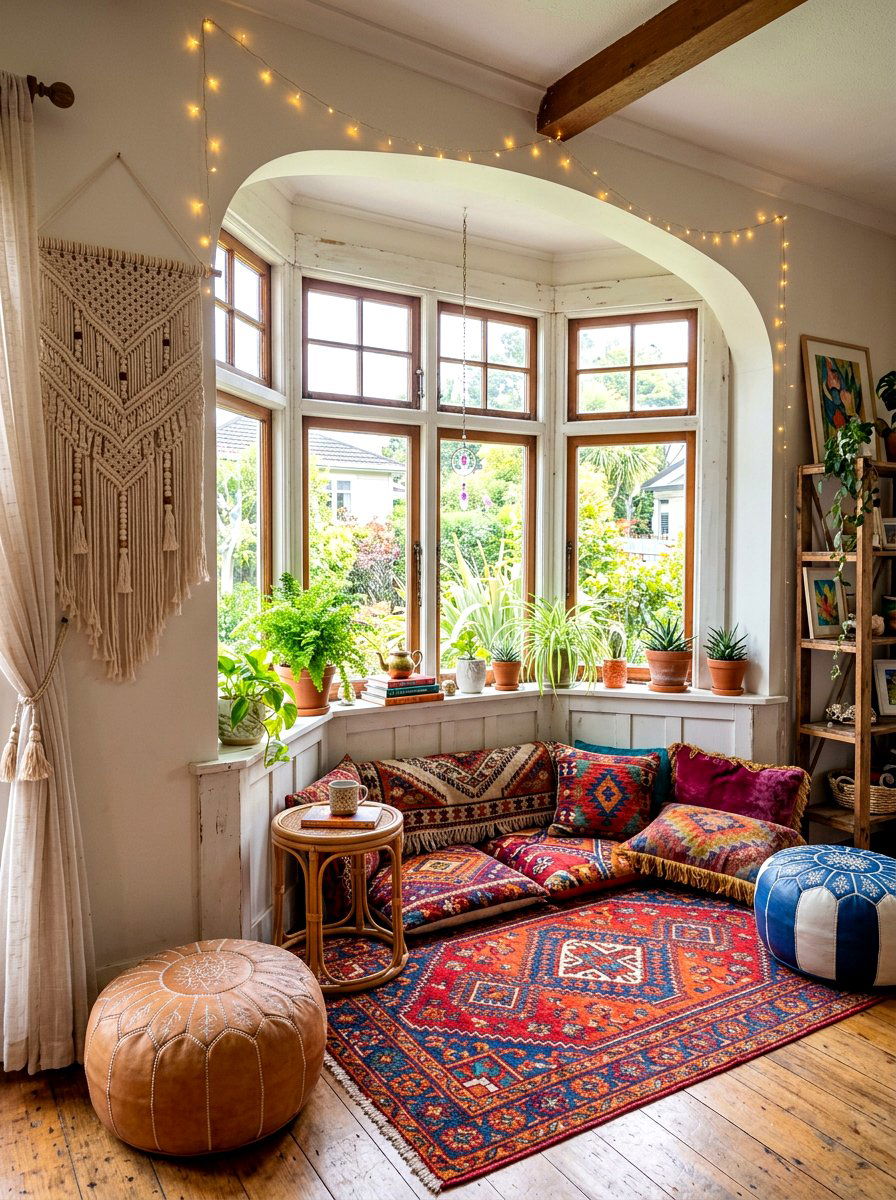 Bohemian bay window - 30 bay window ideas