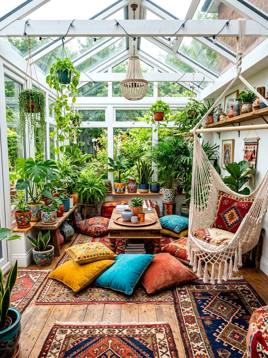 Bohemian conservatory decor - 30 conservatory decor ideas