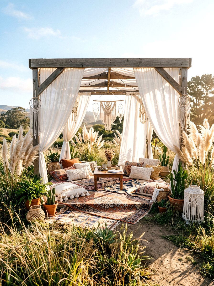Bohemian drape pavilion - 30 open air pavilion ideas