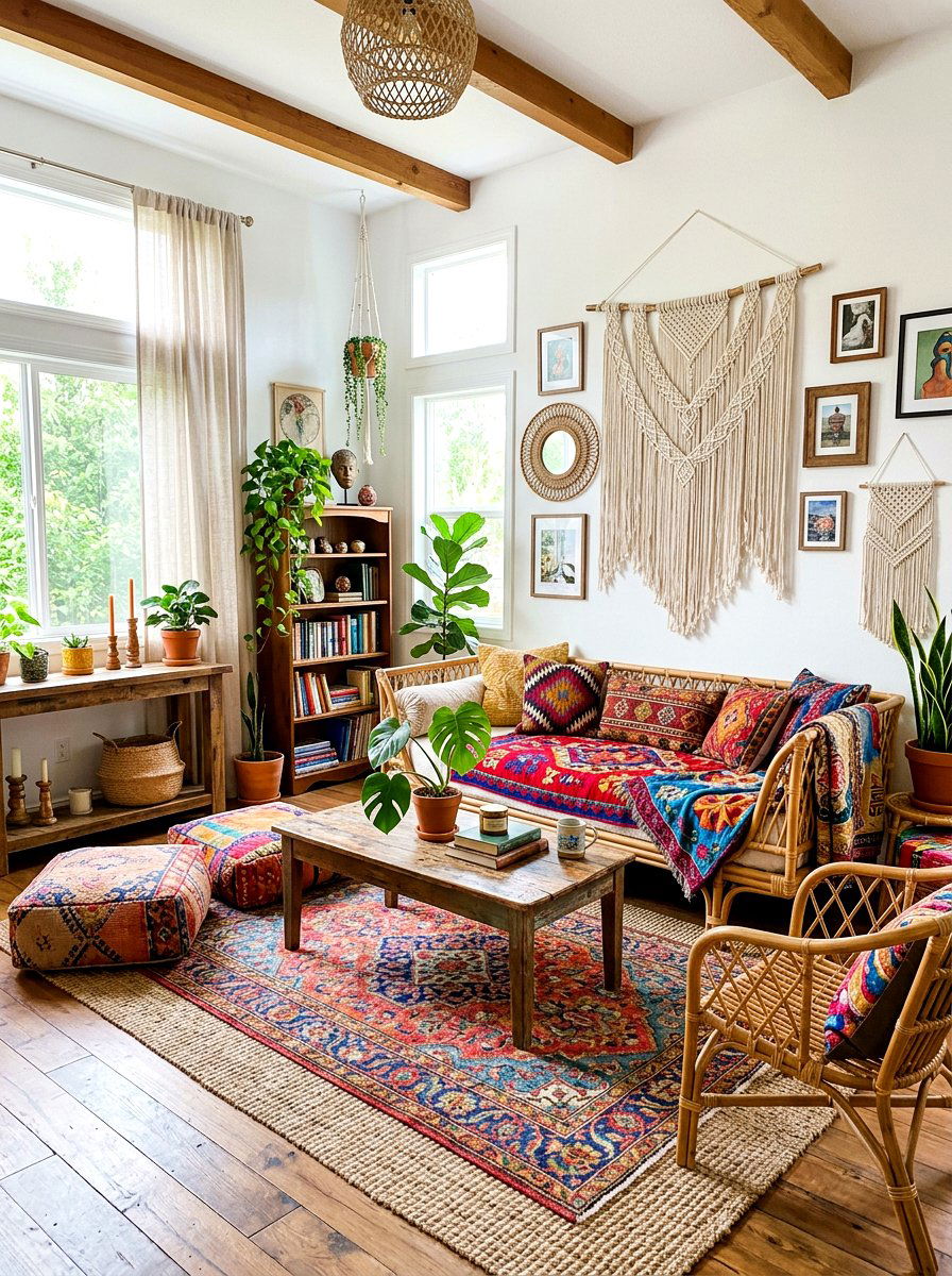 Bohemian eclectic living room - 30 modern eclectic living room ideas