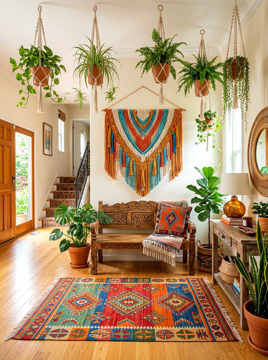 Bohemian entryway decor - 30 entryway makeover ideas