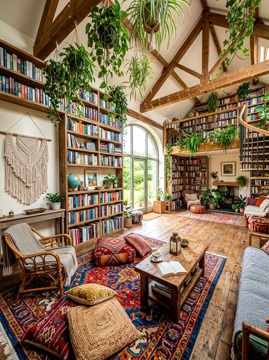 Bohemian library - 30 home library ideas
