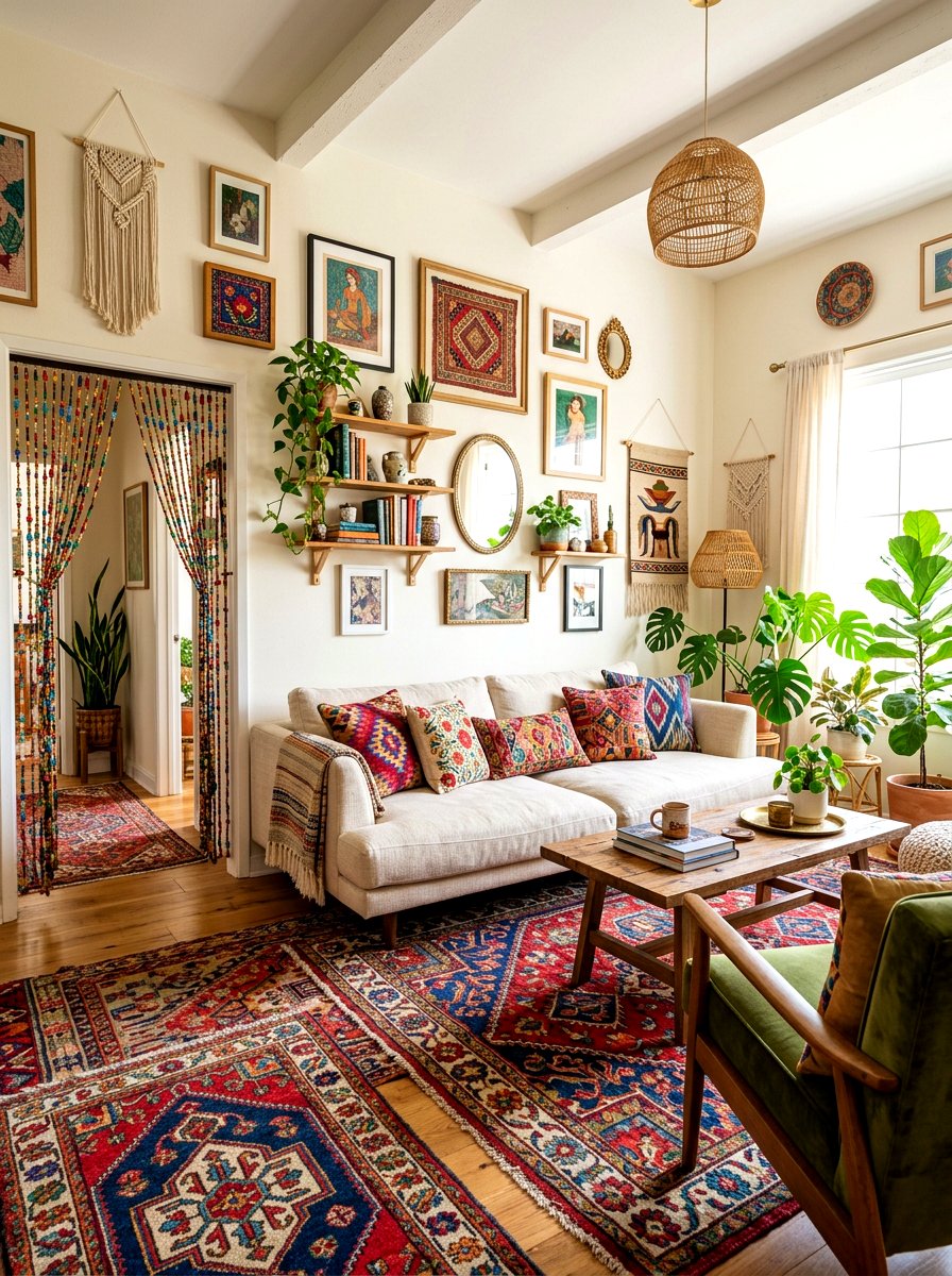 Bohemian living room - 30 seventies living room ideas