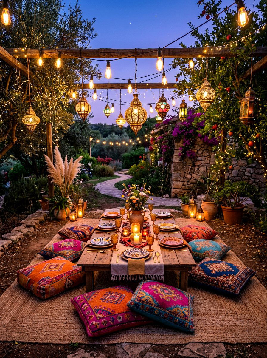 Bohemian outdoor dining - 30 outdoor dining furniture ideas