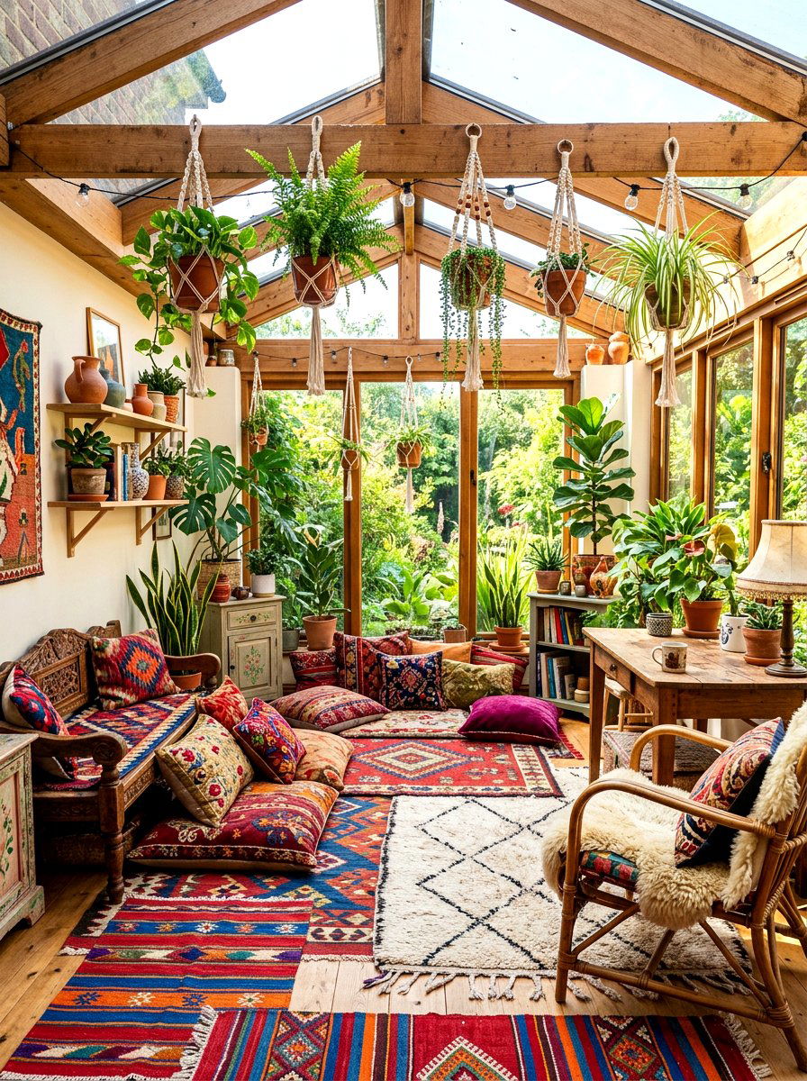 Bohemian sunroom decor - 30 four season room ideas