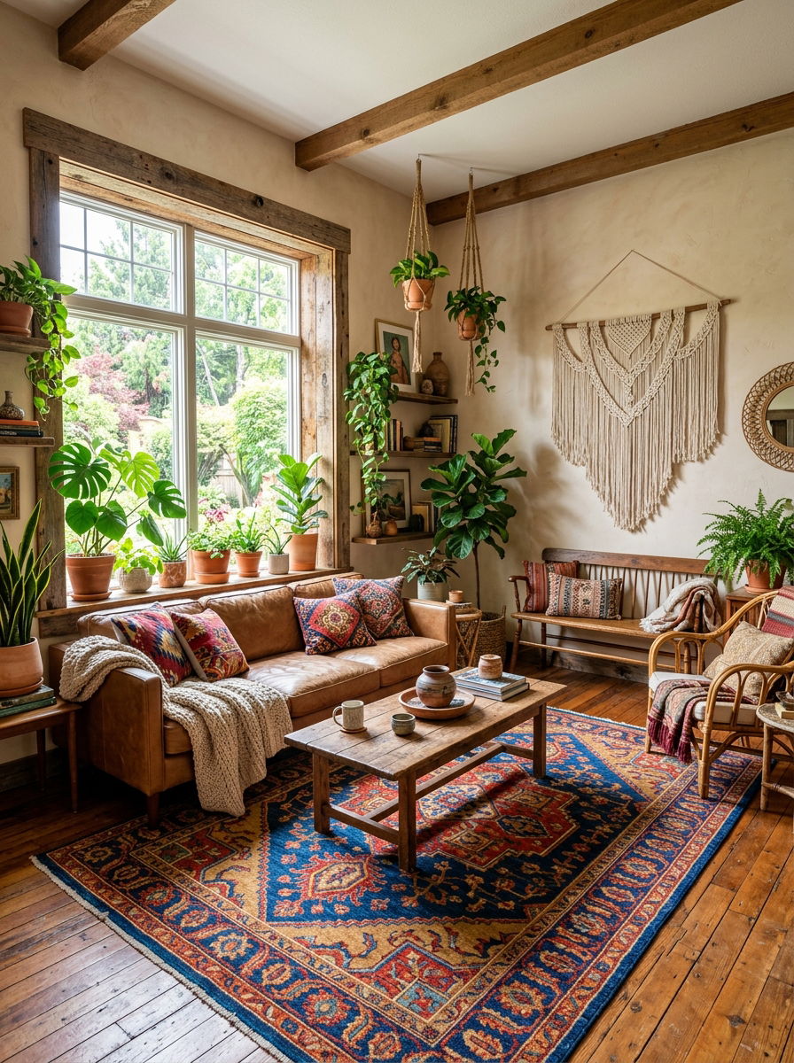 Bohemian wood window trim - 30 window trim ideas