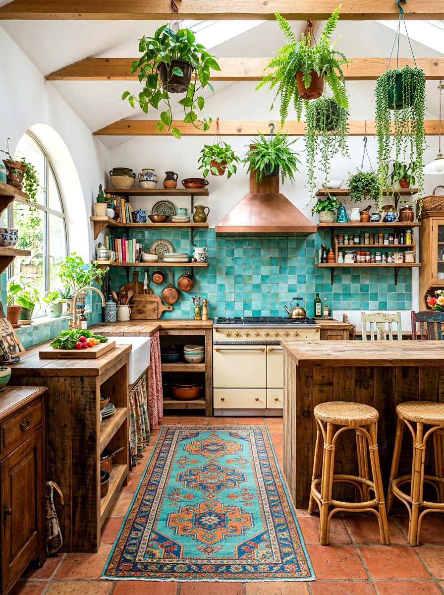 Bohemian zellige kitchen - 30 zellige tile backsplash ideas
