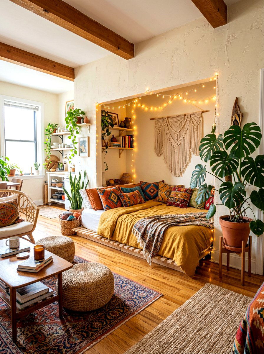 Boho Alcove Studio Apartment - 30 alcove studio apartment ideas