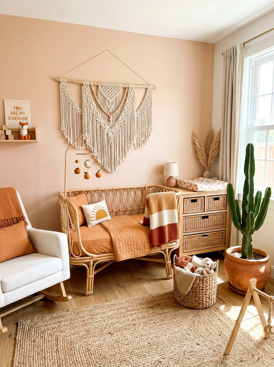 Boho Apricot Nursery - 30 apricot nursery ideas