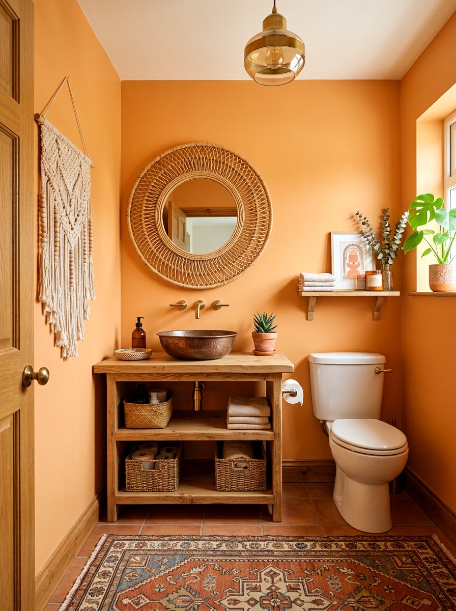 Boho Apricot Powder Room - 30 apricot powder room ideas