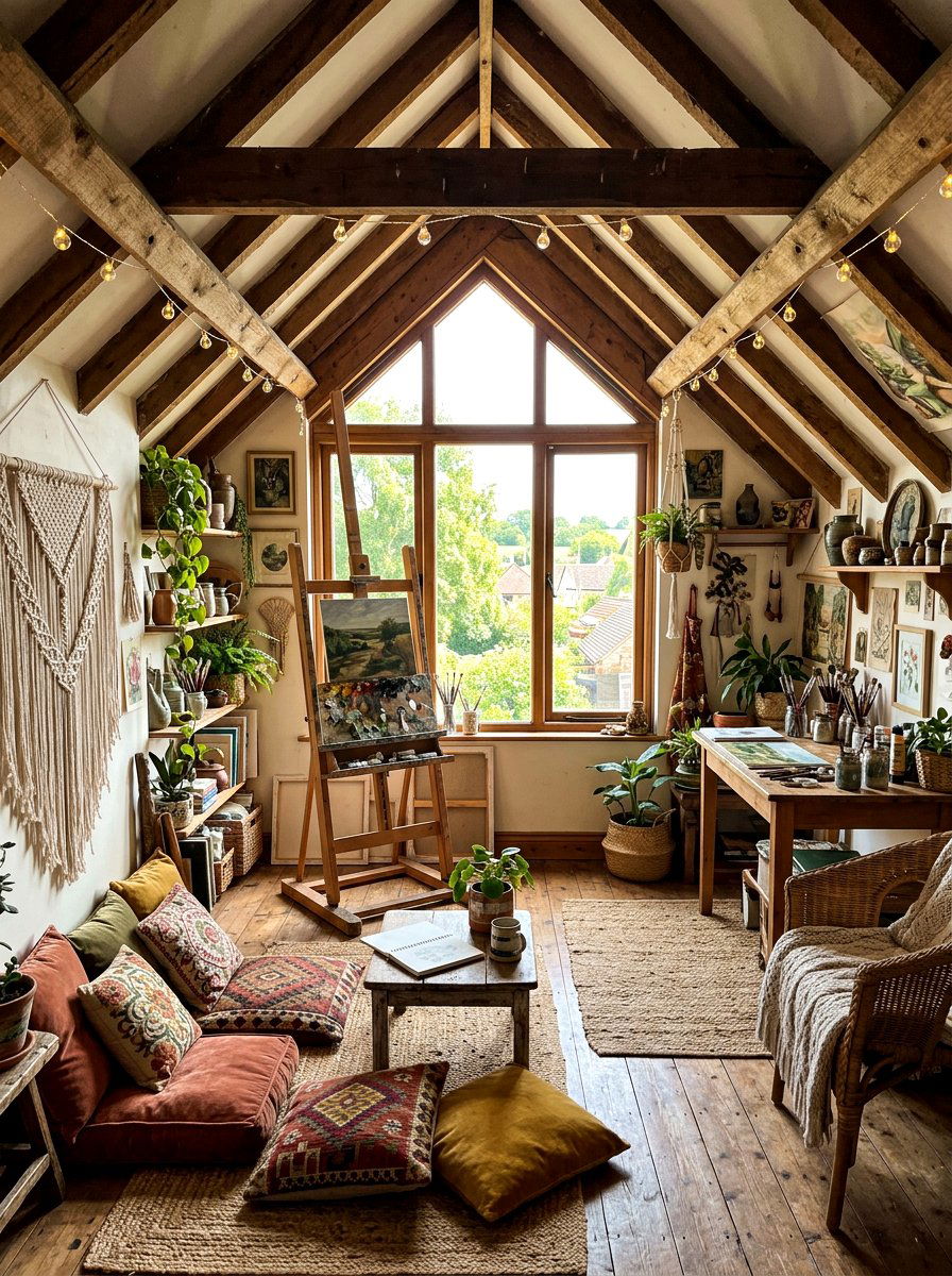 Boho Art Studio Attic - 30 attic studio ideas