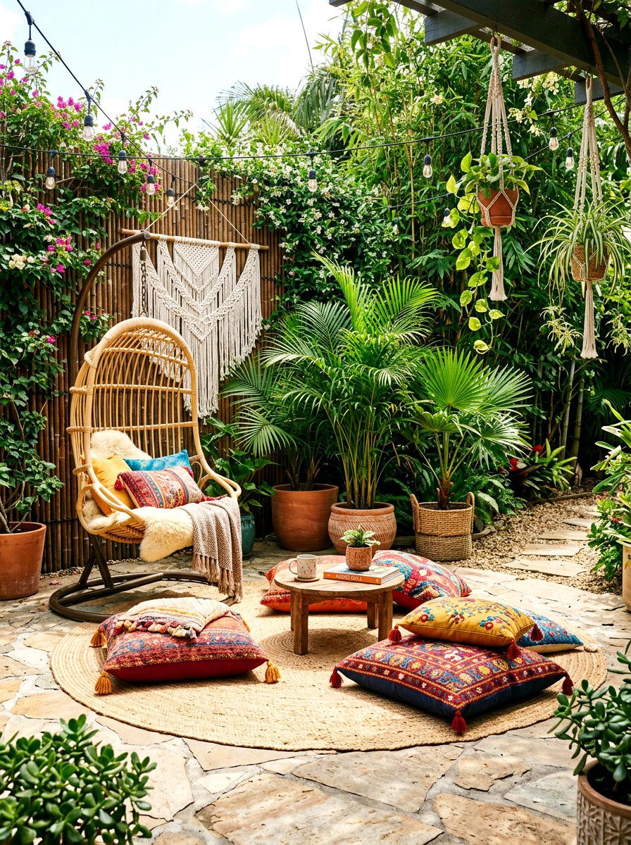 Boho Backyard Lounge - 30 backyard decorating ideas