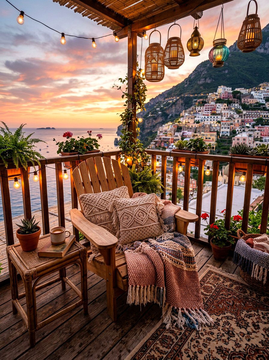 Boho Balcony Adirondack - 30 Adirondack chair ideas