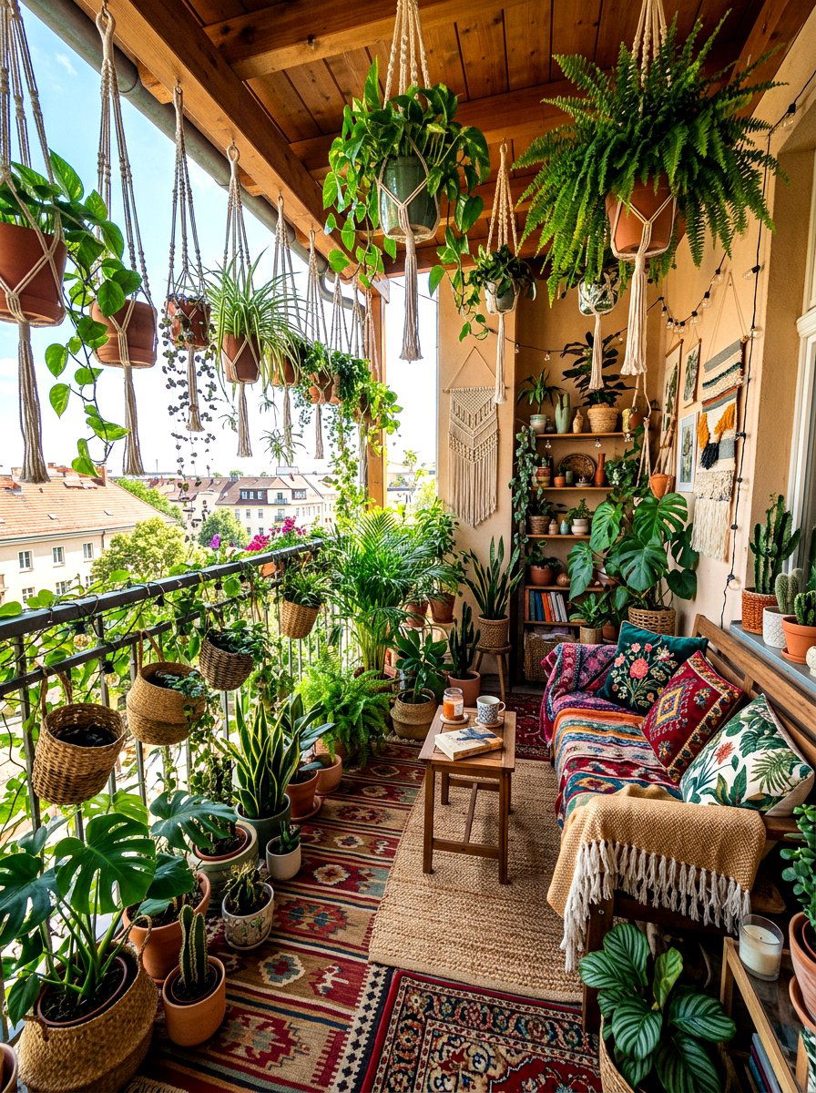 Boho Balcony Jungle - 30 condo balcony garden ideas