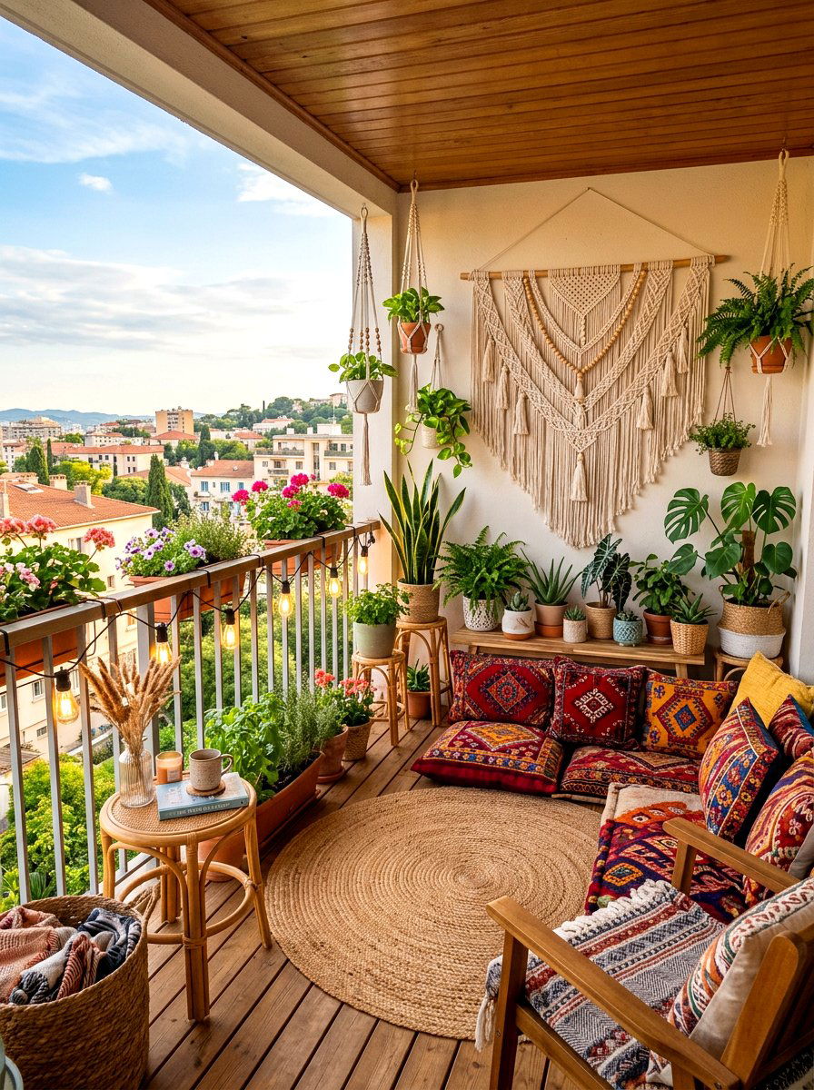 Boho Balcony Style - 30 urban balcony ideas