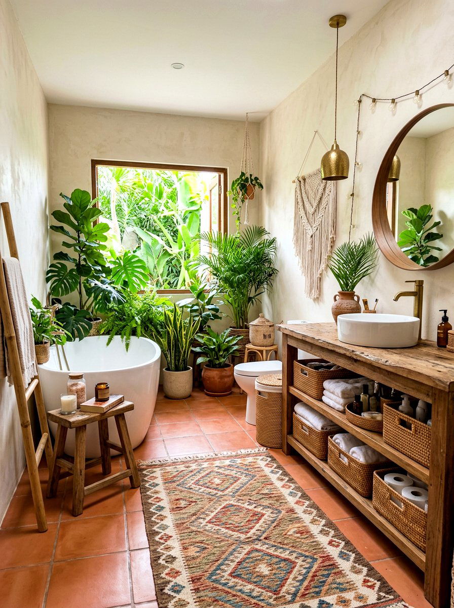 Boho Bathroom - 30 boutique hotel bathroom ideas