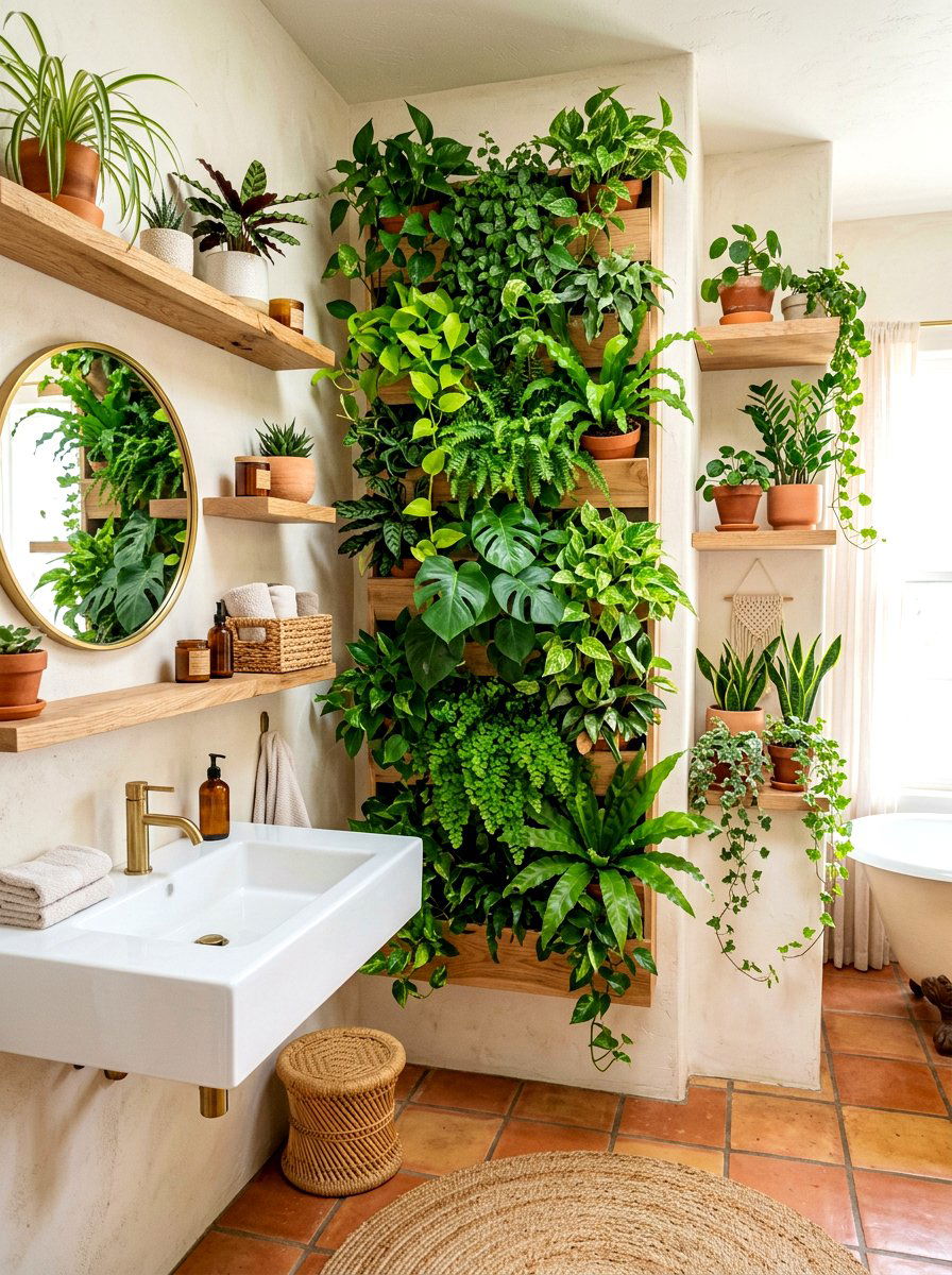 Boho Bathroom Plants - 30 boho bathroom ideas