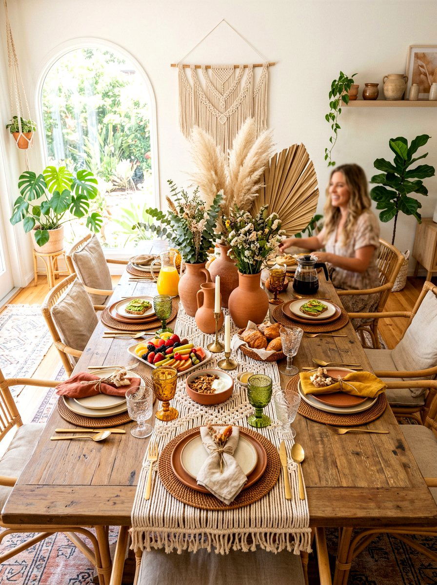 Boho Brunch Decor - 30 brunch tablescape ideas
