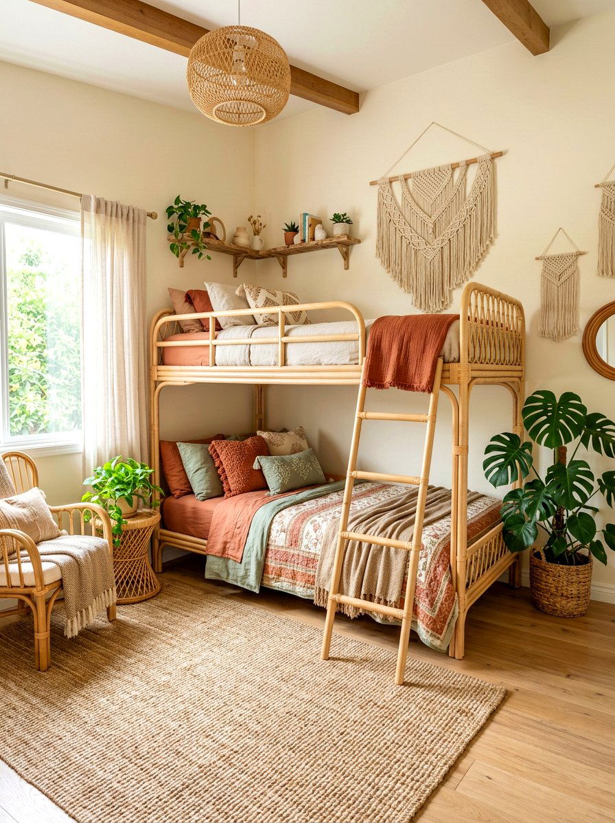 Boho Bunk Bed - 30 bunk room ideas