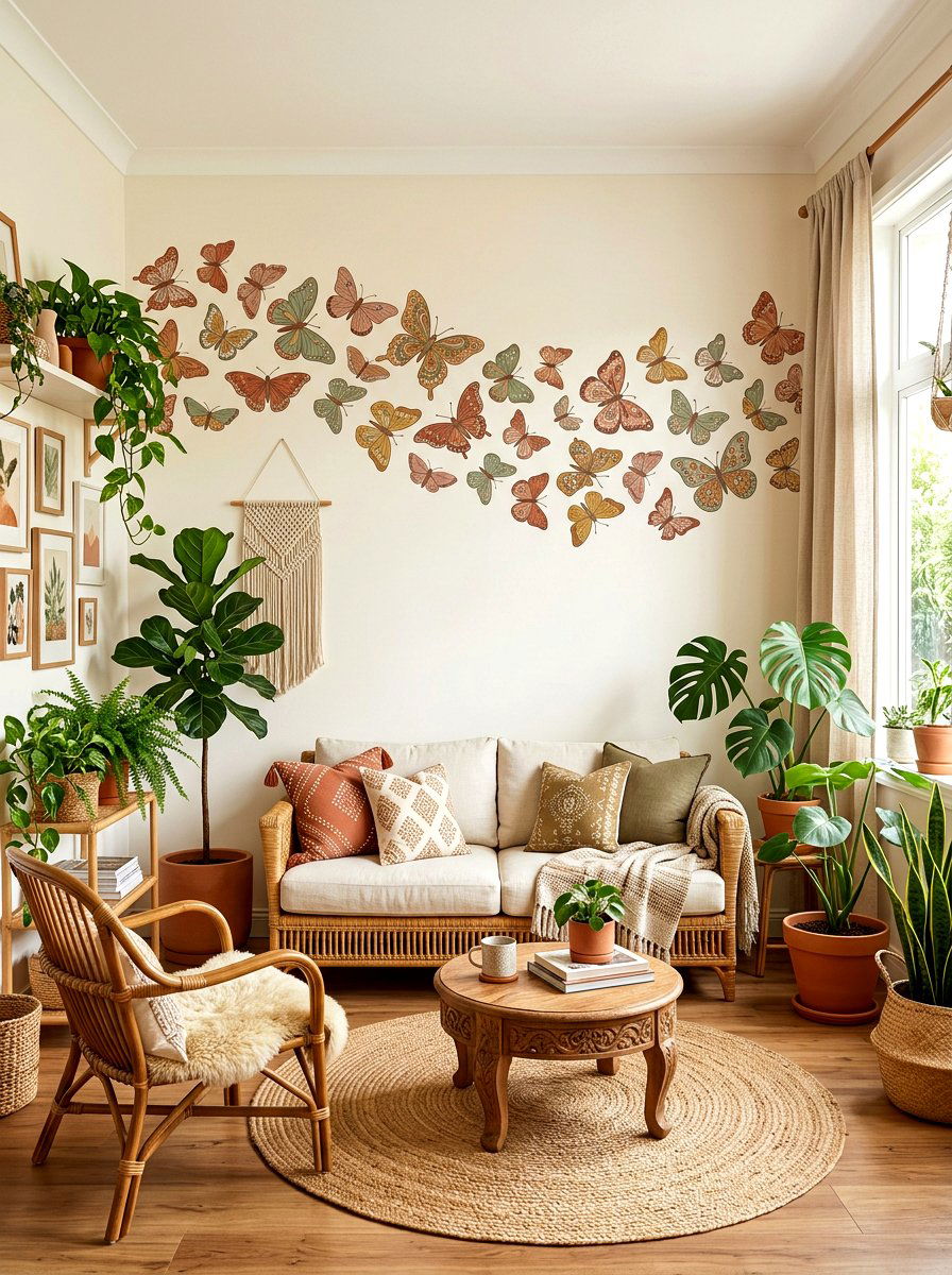Boho Butterfly Wall Decal Border - 30 butterfly border ideas