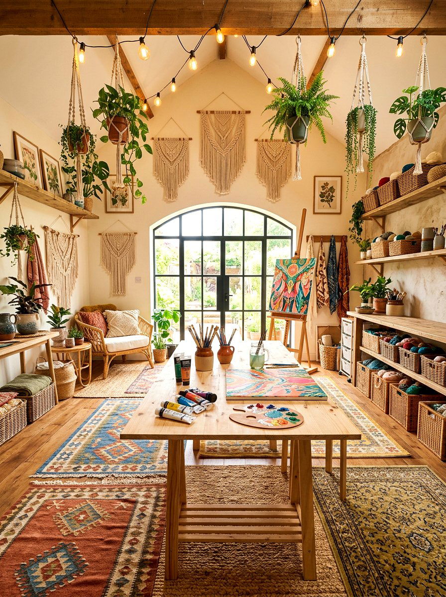 Boho Chic Art Studio - 30 art studio room ideas