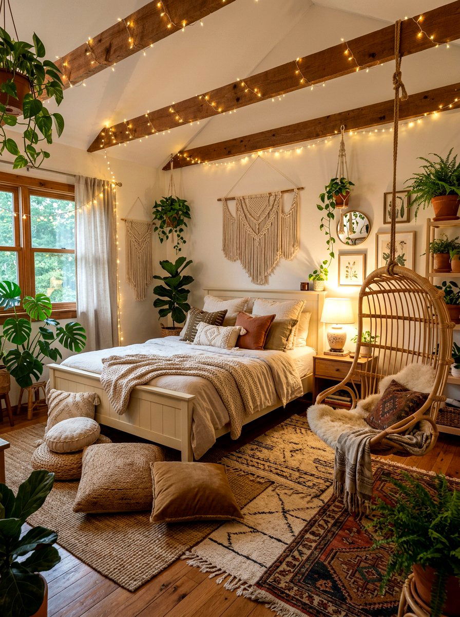 Boho Chic Bedroom - 30 tween aesthetic bedroom ideas