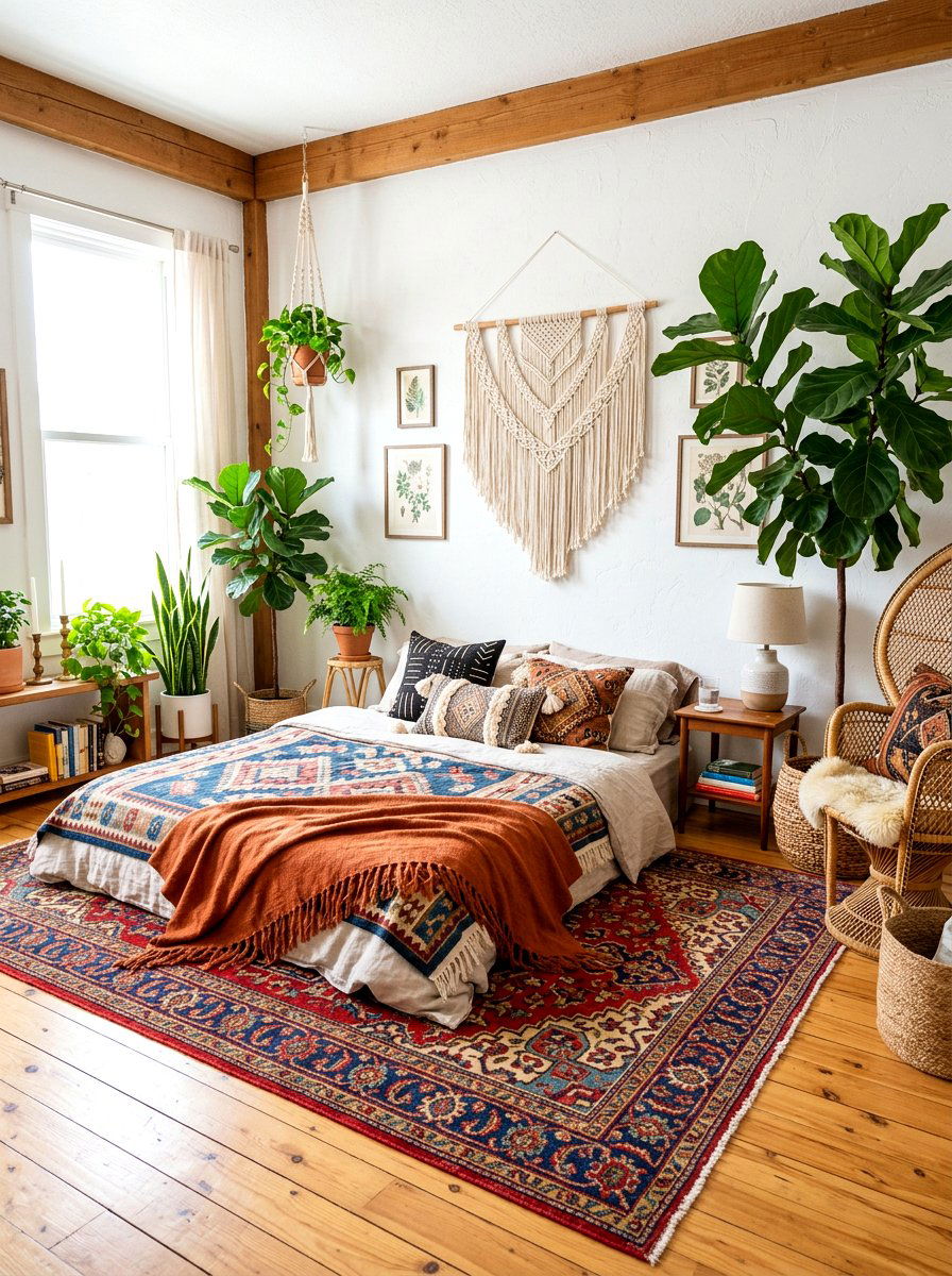 Boho Chic Floor Bed - 30 floor bed bedroom ideas