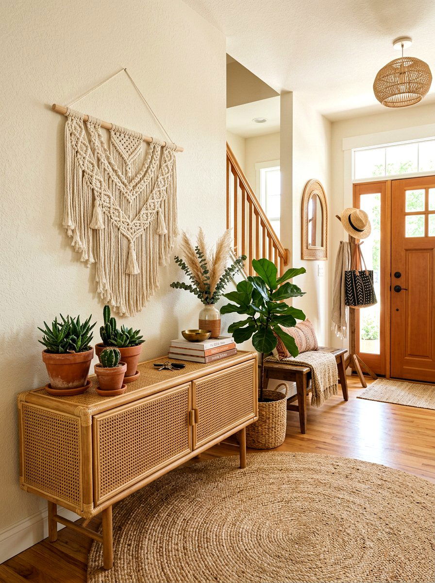 Boho Chic Foyer - 30 entryway table ideas