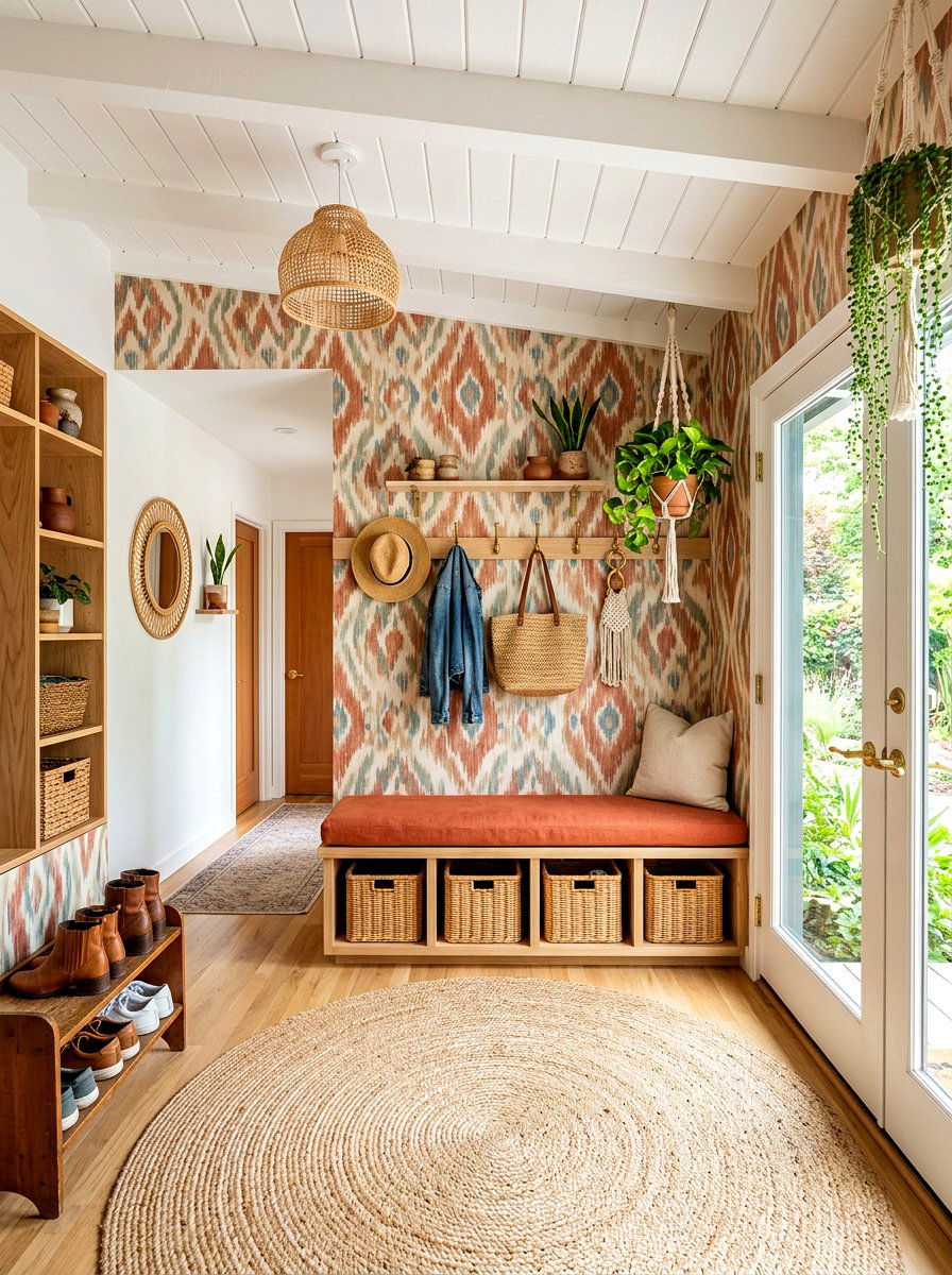 Boho Chic Mudroom Wallpaper - 30 mudroom wallpaper ideas