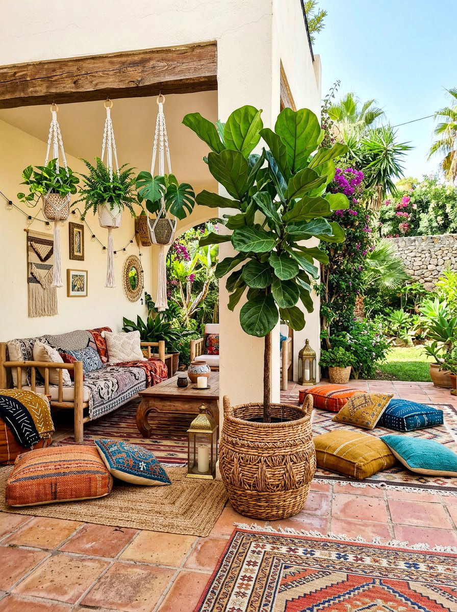 Boho Chic Patio Fig Tree - 30 fig tree patio ideas