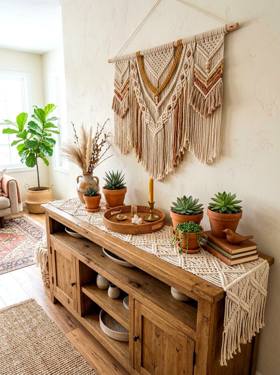Boho Chic Textures - 30 buffet table styling ideas
