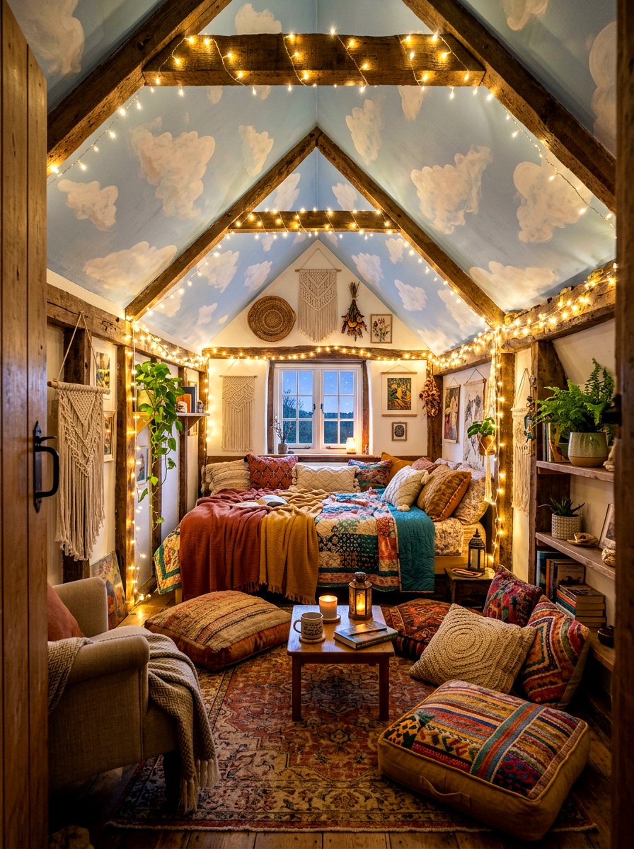 Boho Cloud Attic - 30 cloud inspired bedroom ideas